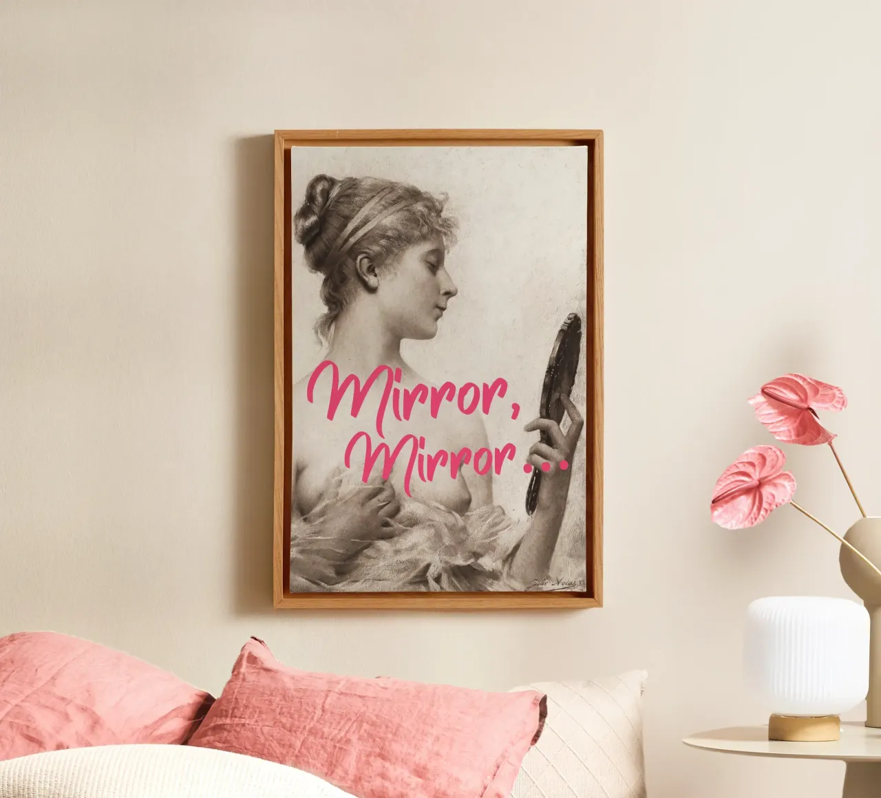 Mirror on the Wall tela con Cornice a cassetta da Second Canvas