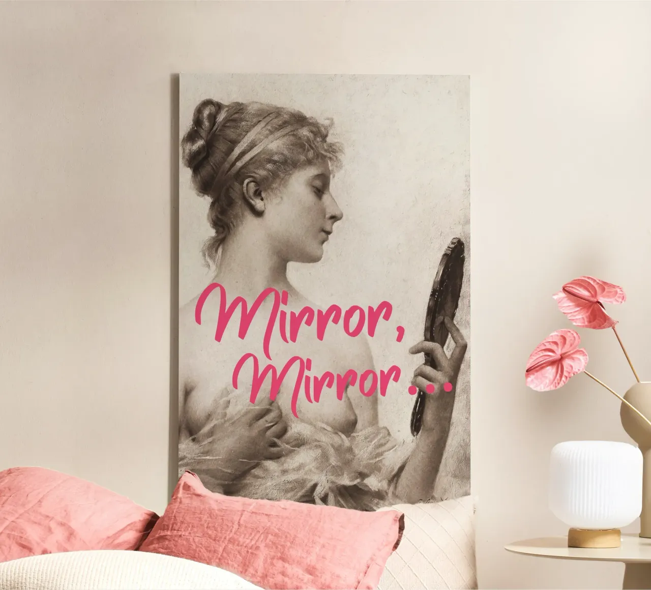 Mirror on the Wall tela con Cornice a cassetta da Second Canvas