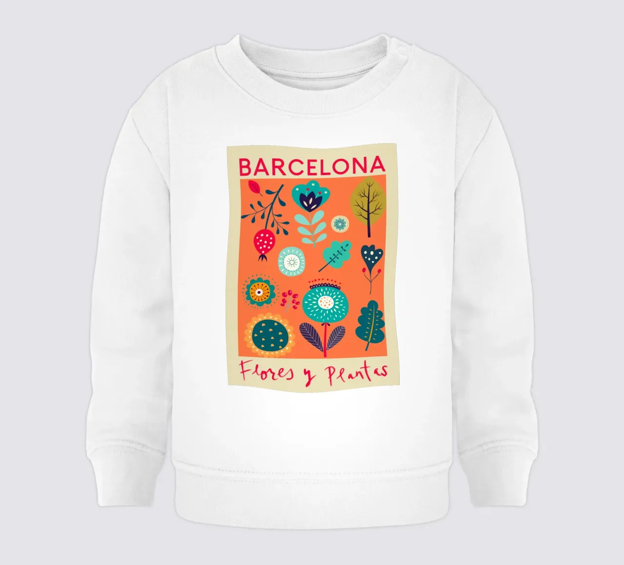 Mercato dei fiori di Barcellona felpa neonato da Klia M_Art