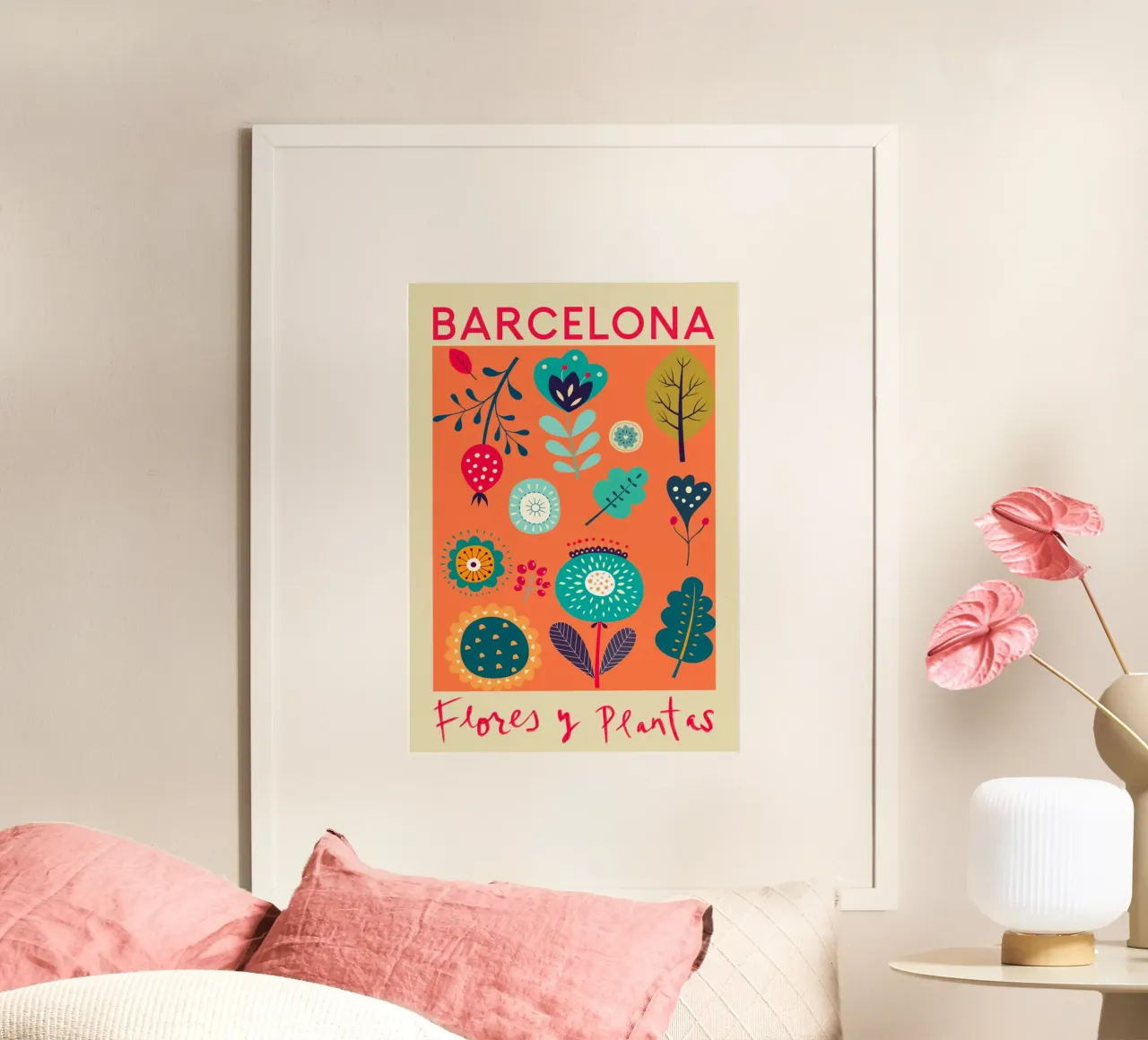 Mercato dei fiori di Barcellona poster da Klia M_Art