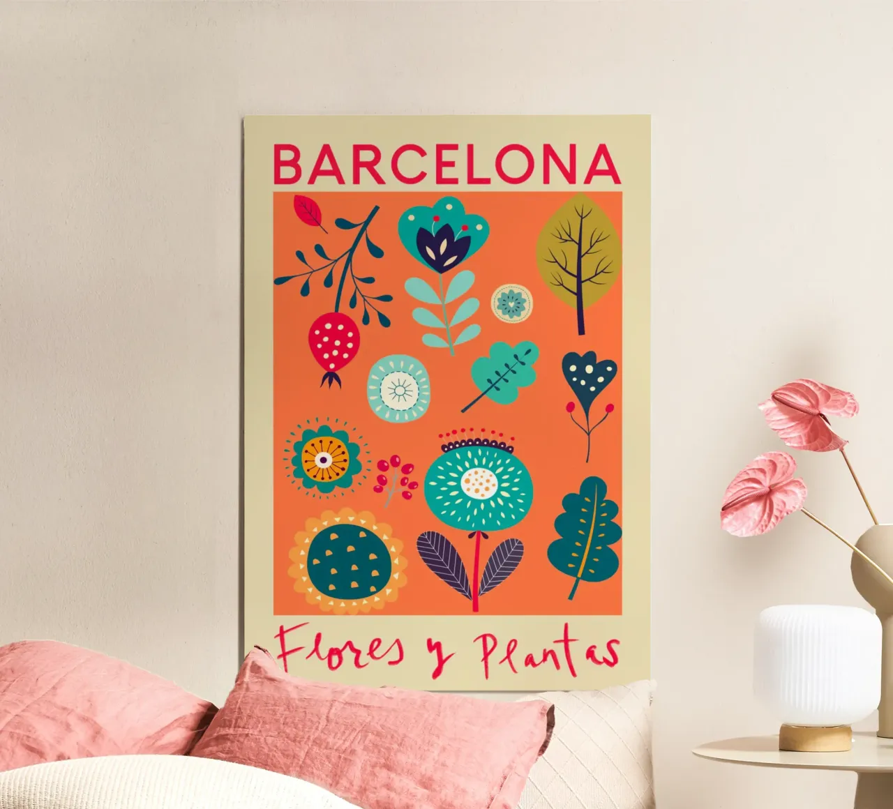 Mercato dei fiori di Barcellona poster da Klia M_Art