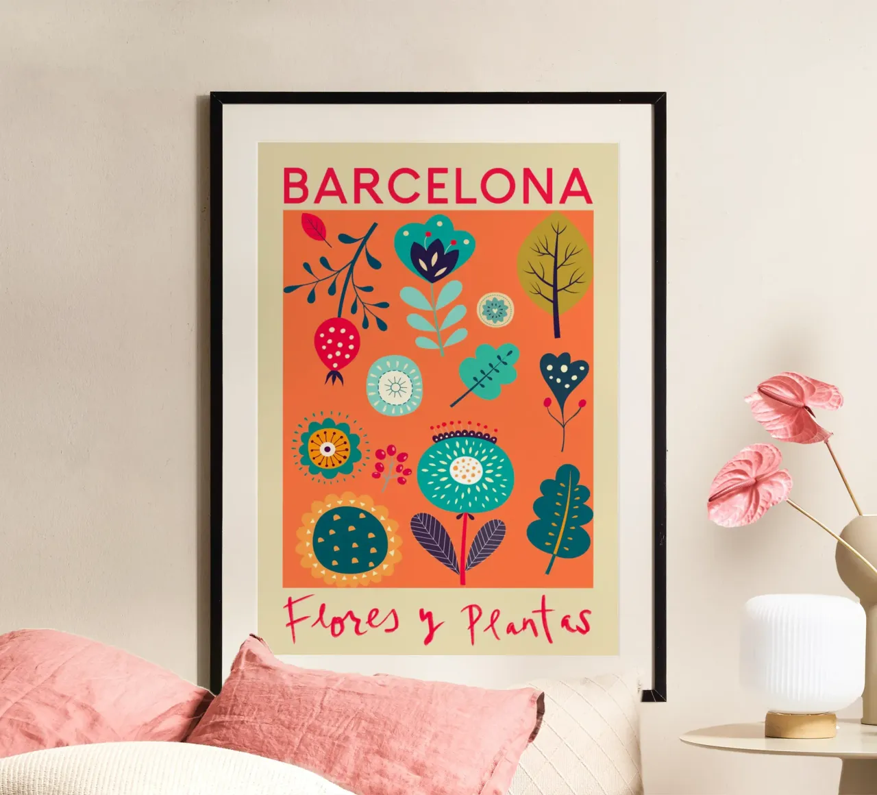Mercato dei fiori di Barcellona poster da Klia M_Art