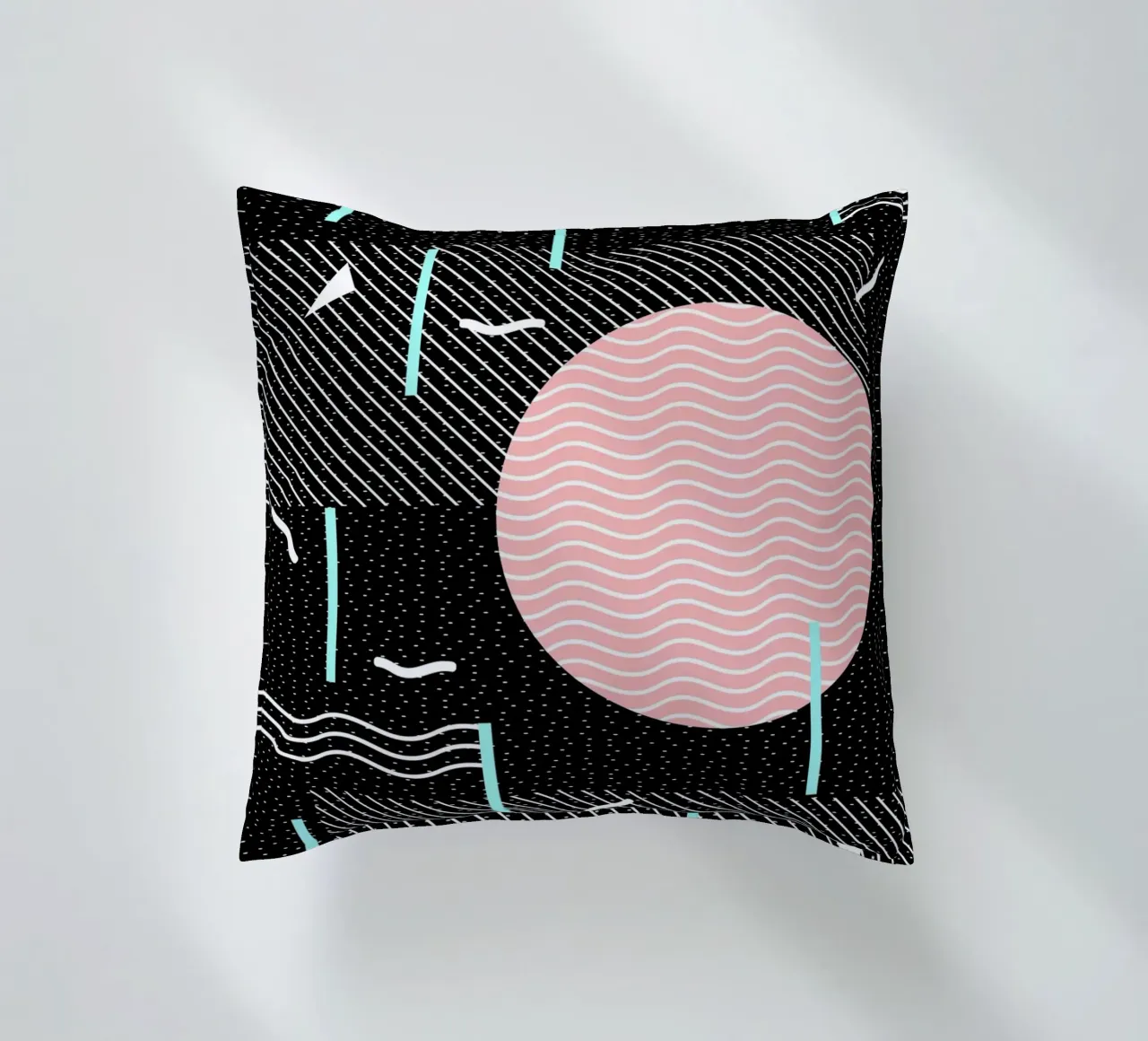 Memphis Summer Night decorative cushion by SilverPegasus