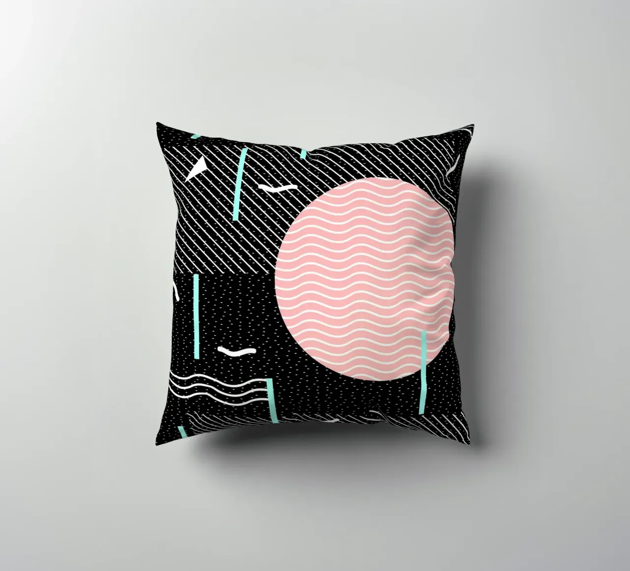 Memphis Summer Night decorative cushion by SilverPegasus