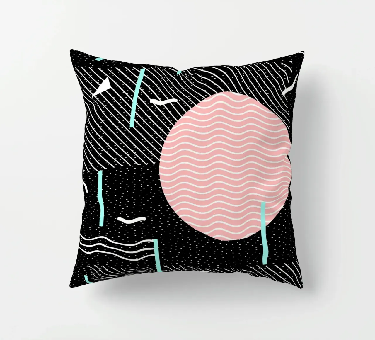 Memphis Summer Night decorative cushion by SilverPegasus