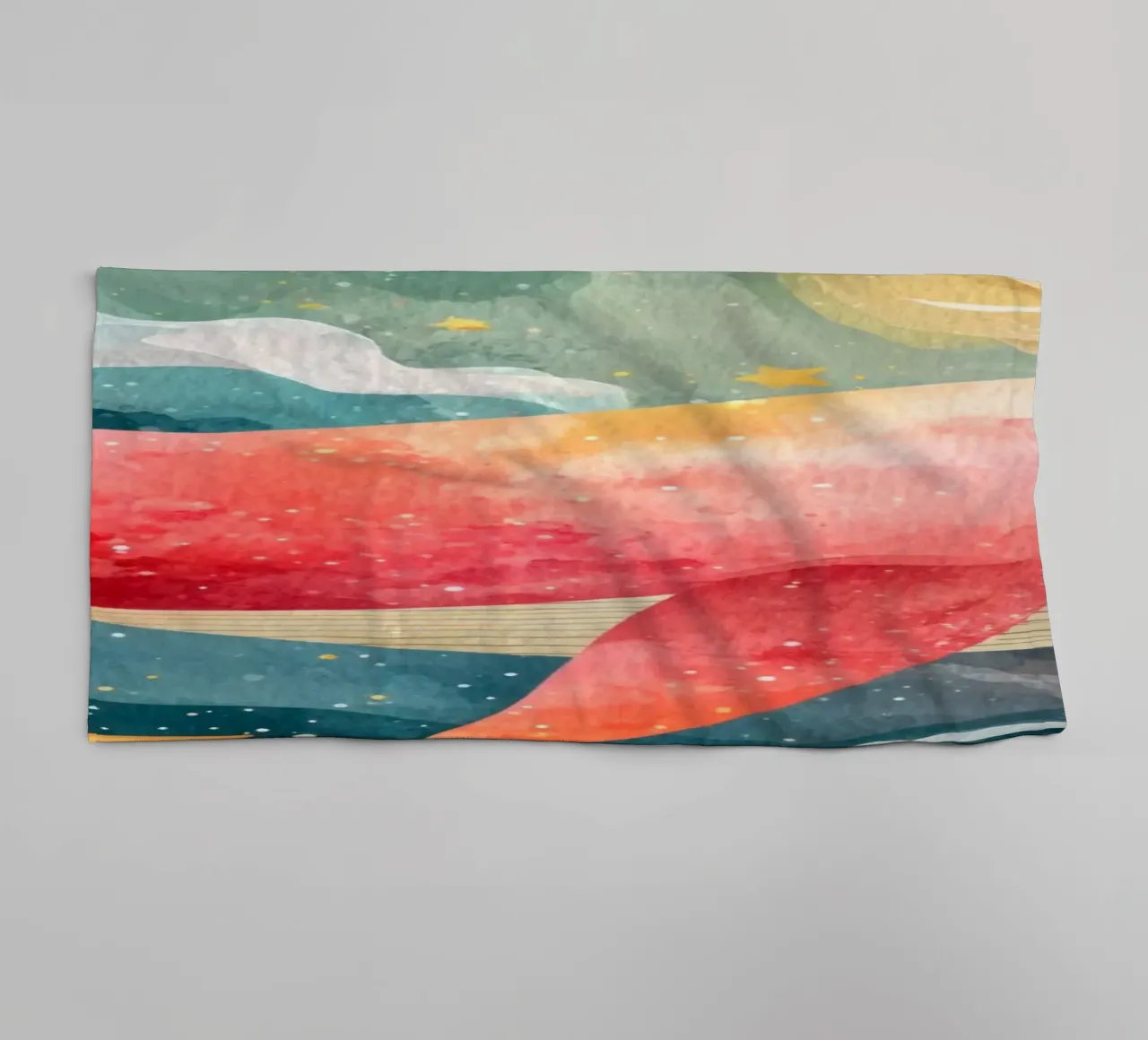 Baleine rose rêveuse flottant dans un ciel étoilé serviette de bain de Modern Muse