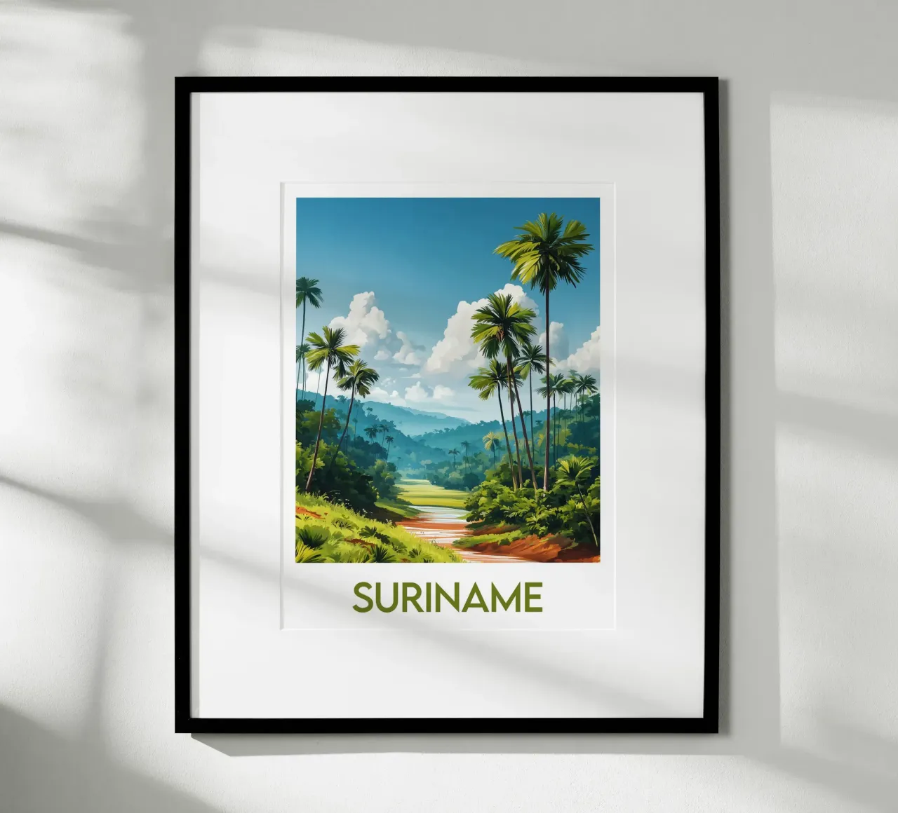 Affiche Suriname poster con telaio in plastica da Frame the World