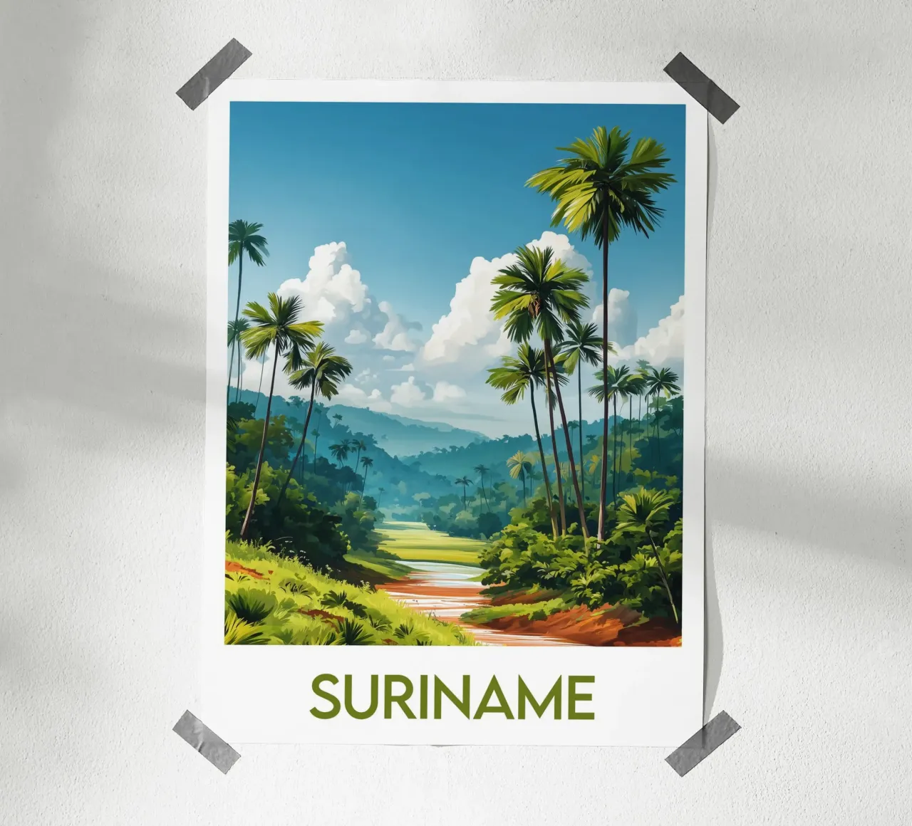 Affiche Suriname poster con telaio in plastica da Frame the World