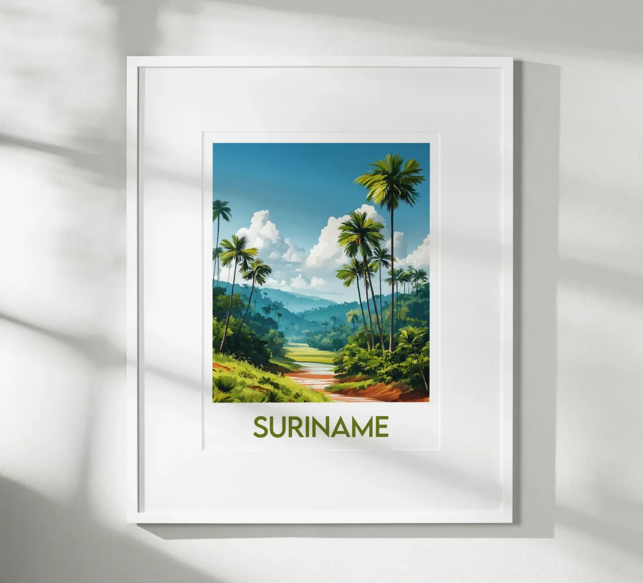 Affiche Suriname poster con telaio in plastica da Frame the World