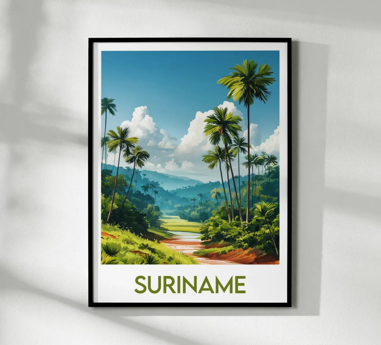 Affiche Suriname poster con telaio in plastica da Frame the World