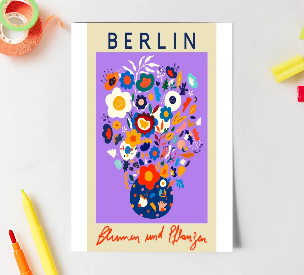 Mercato dei fiori di Berlino foglio adesivo da Klia M_Art