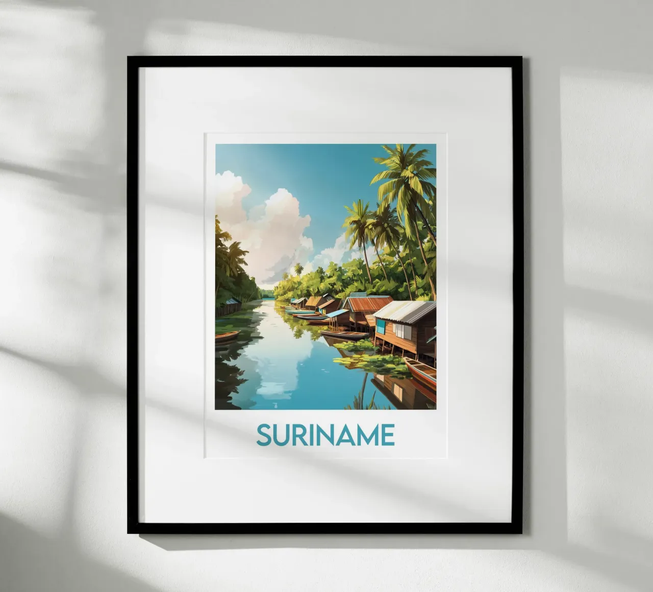 Affiche Suriname poster con telaio in legno da Frame the World
