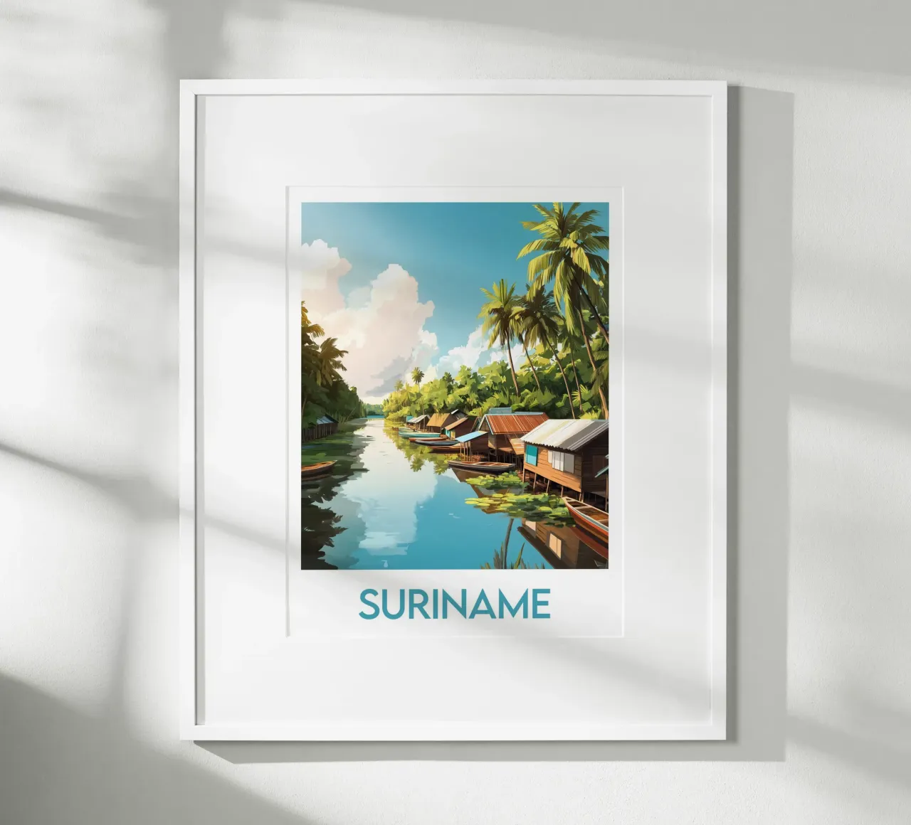 Affiche Suriname poster con telaio in legno da Frame the World