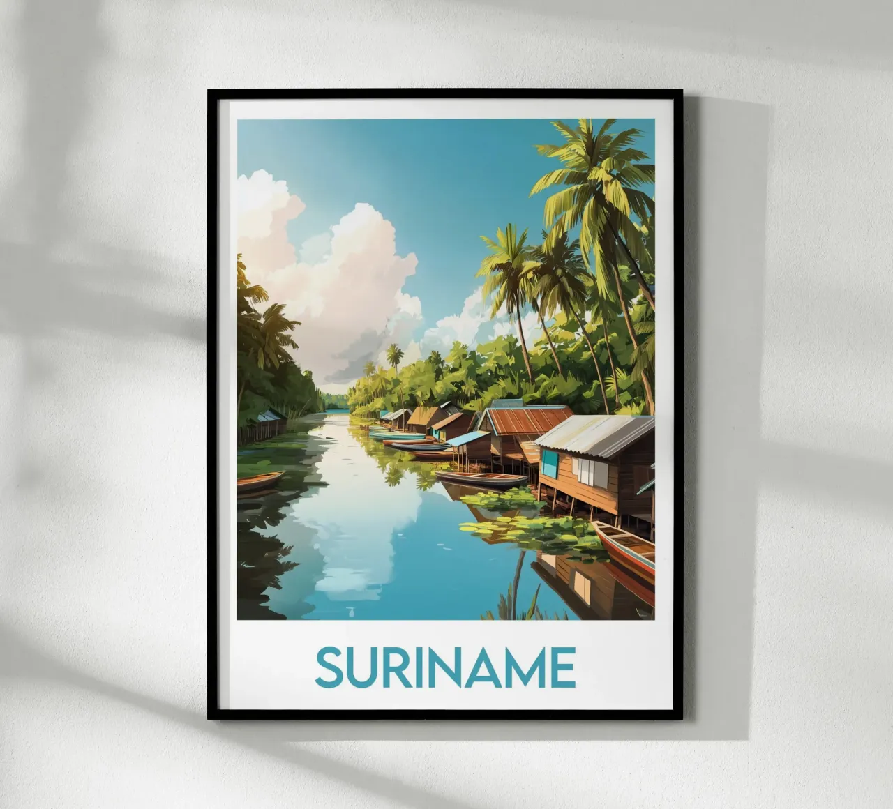Affiche Suriname poster con telaio in legno da Frame the World
