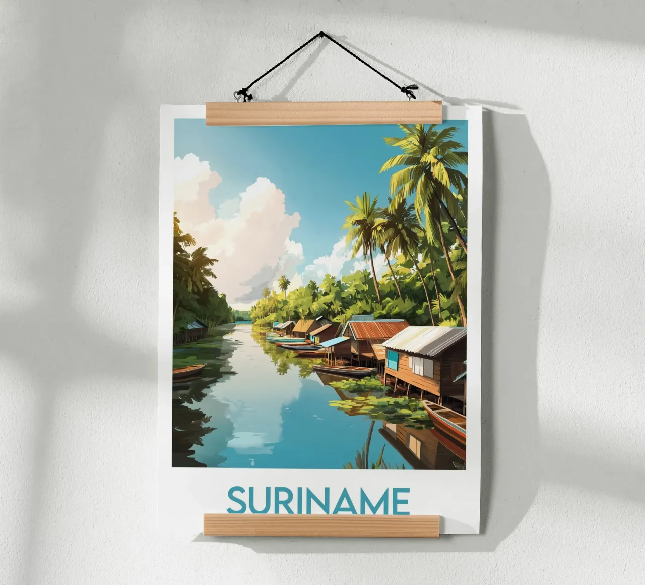 Affiche Suriname poster con telaio in legno da Frame the World