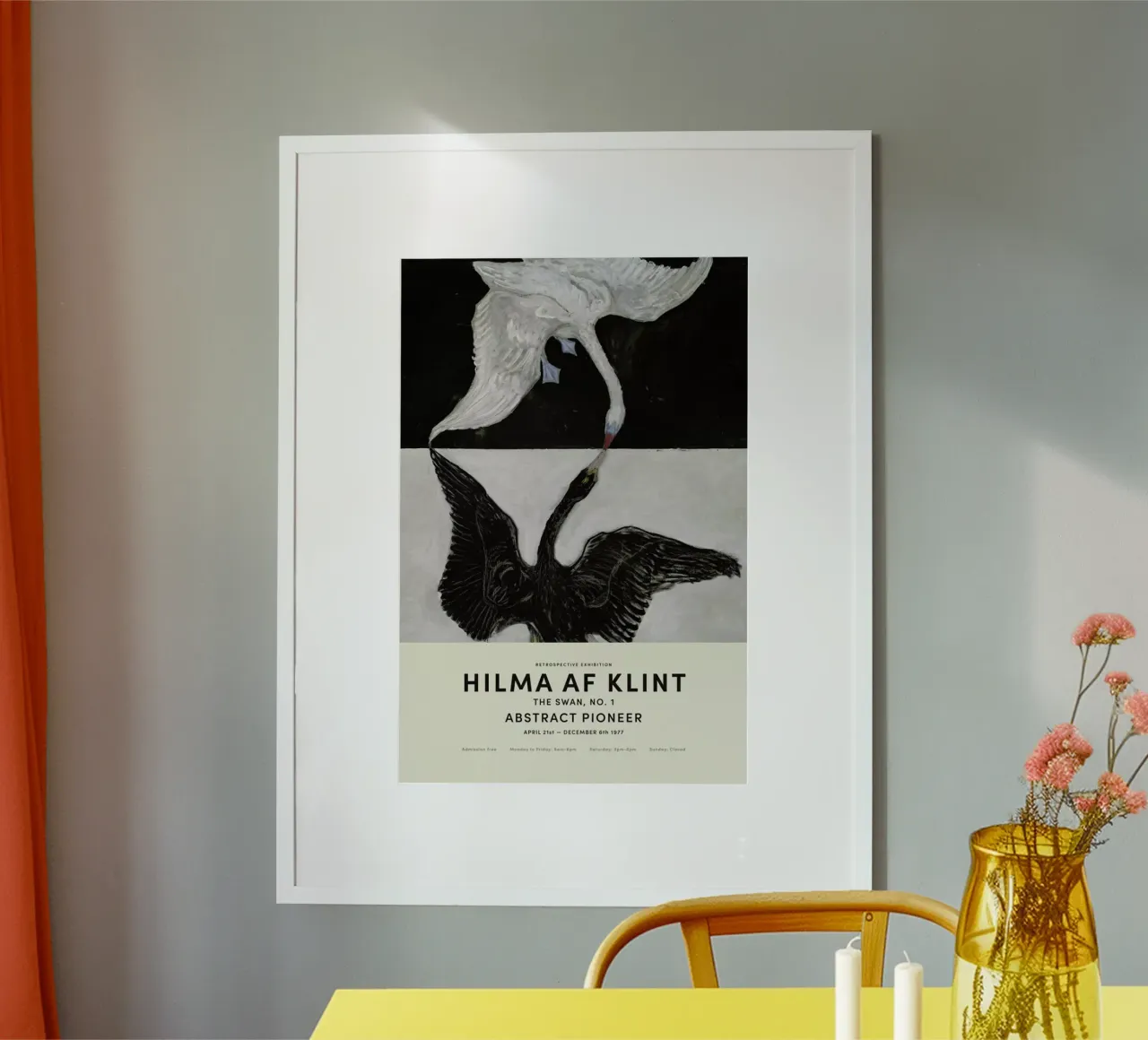 Hilma af Klint - The Swan, No. 1 poster con telaio in legno da Vintage by JUNIQE