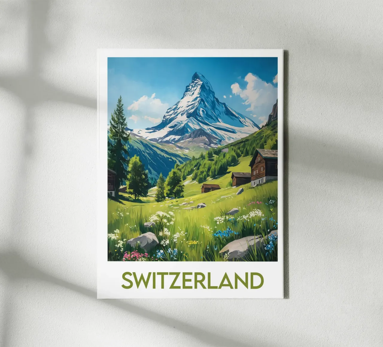 Affiche Zwitserland canvas met Baklijst van Frame the World