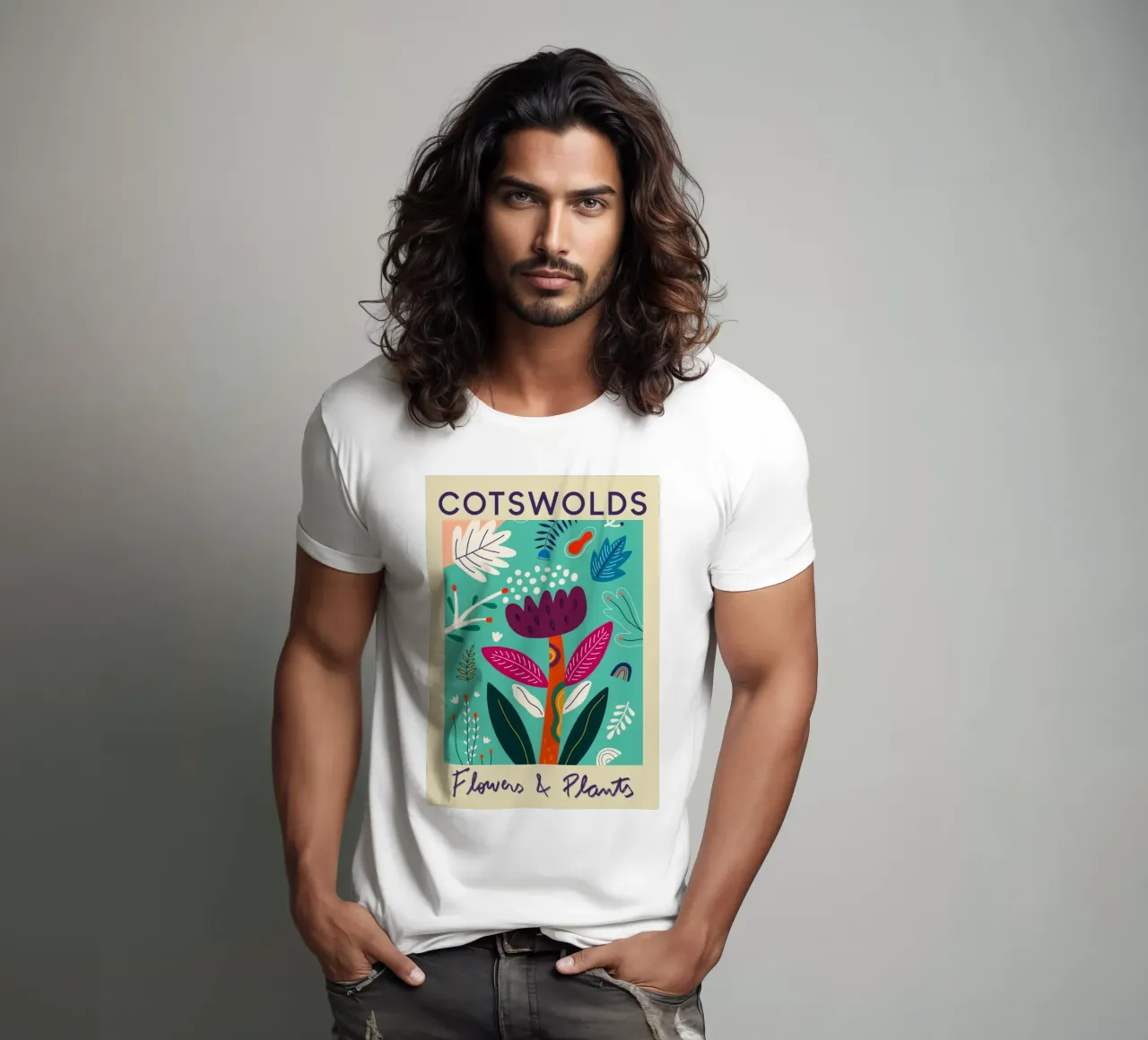 Mercato dei fiori di Cotswolds t-shirt da Klia M_Art