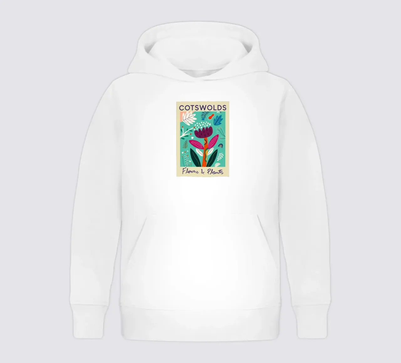Cotswolds Flower Market kids hoodie by Klia M_Art