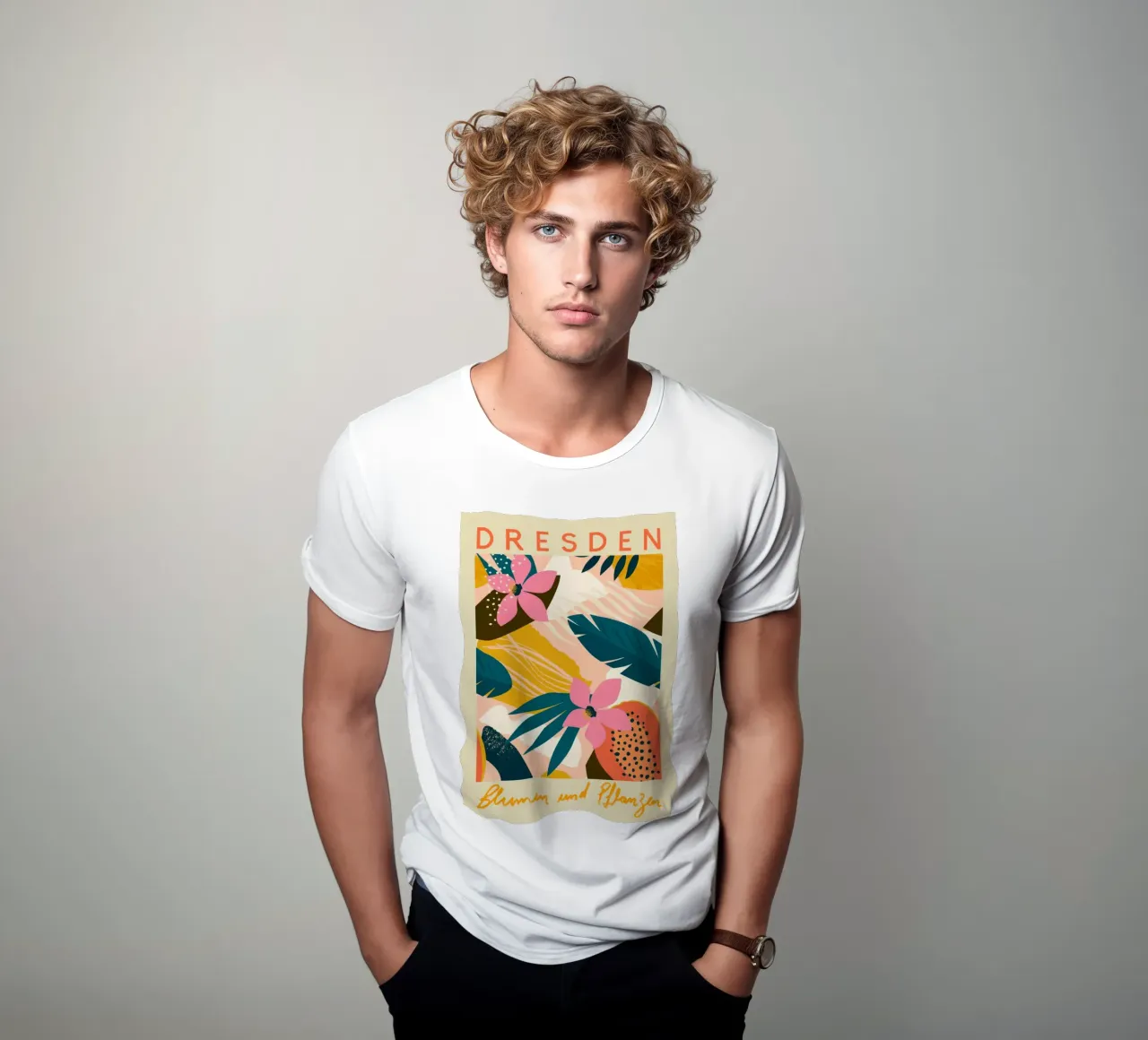 Mercato dei fiori di Dresda t-shirt da Klia M_Art