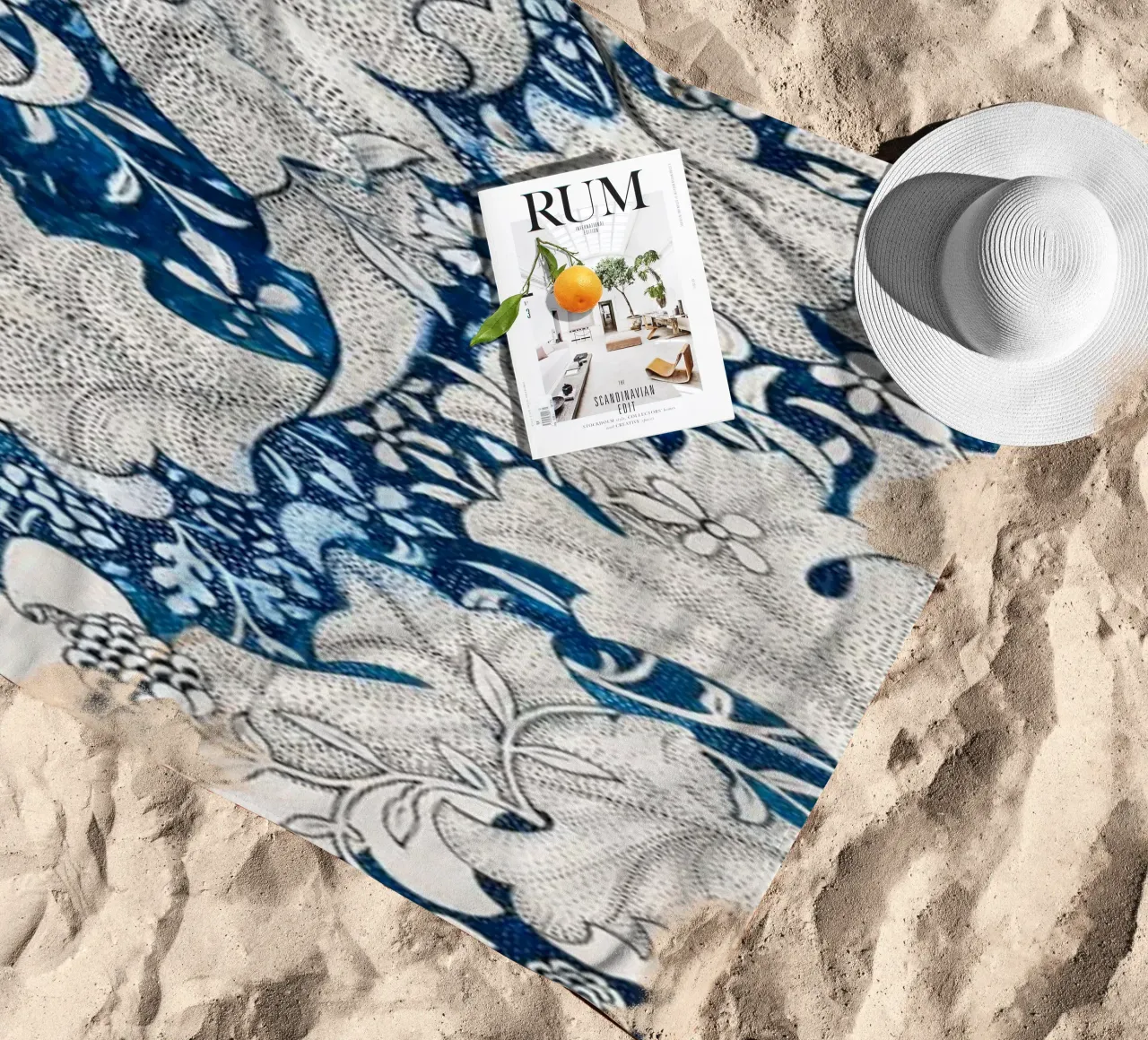 Pattern Blumen Deko telo mare da Second Canvas