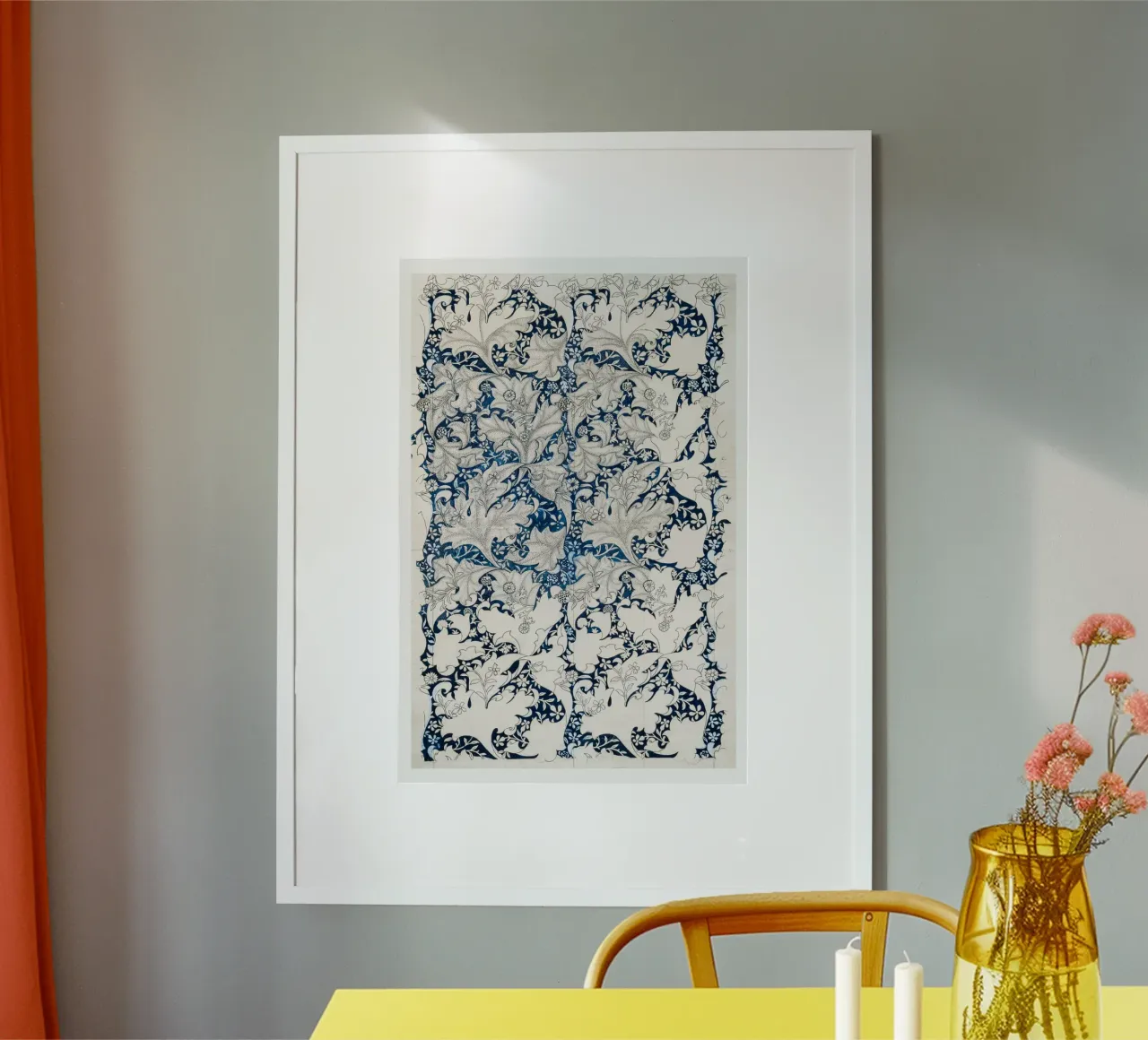 Pattern Blumen Deko poster con telaio in alluminio da Second Canvas