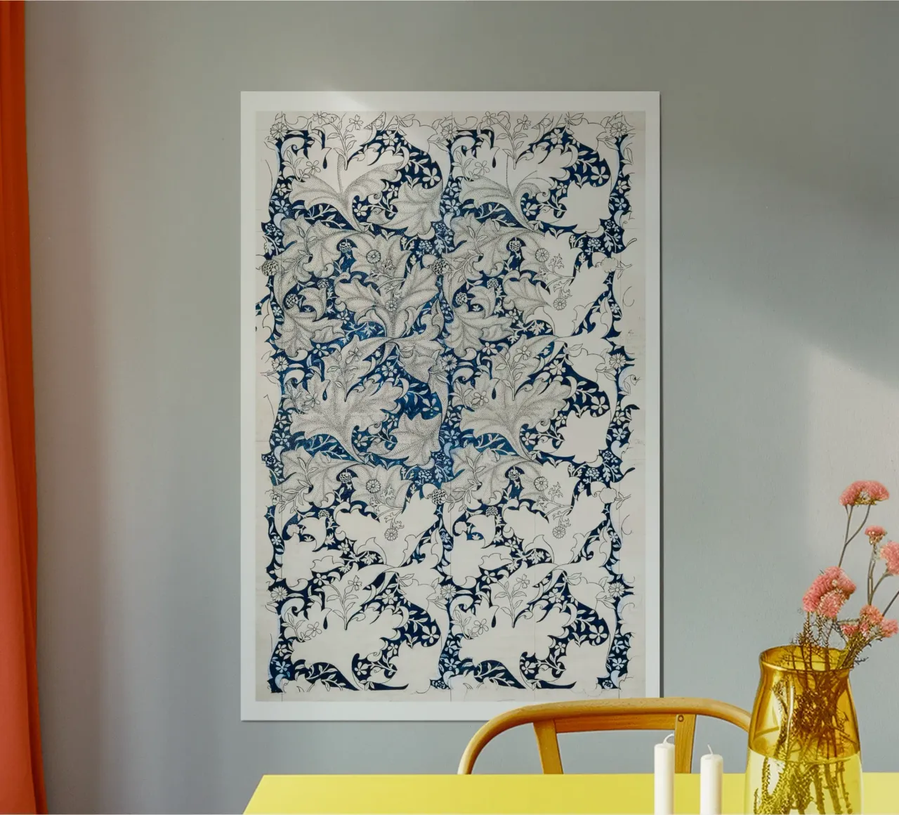 Pattern Blumen Deko poster con telaio in alluminio da Second Canvas