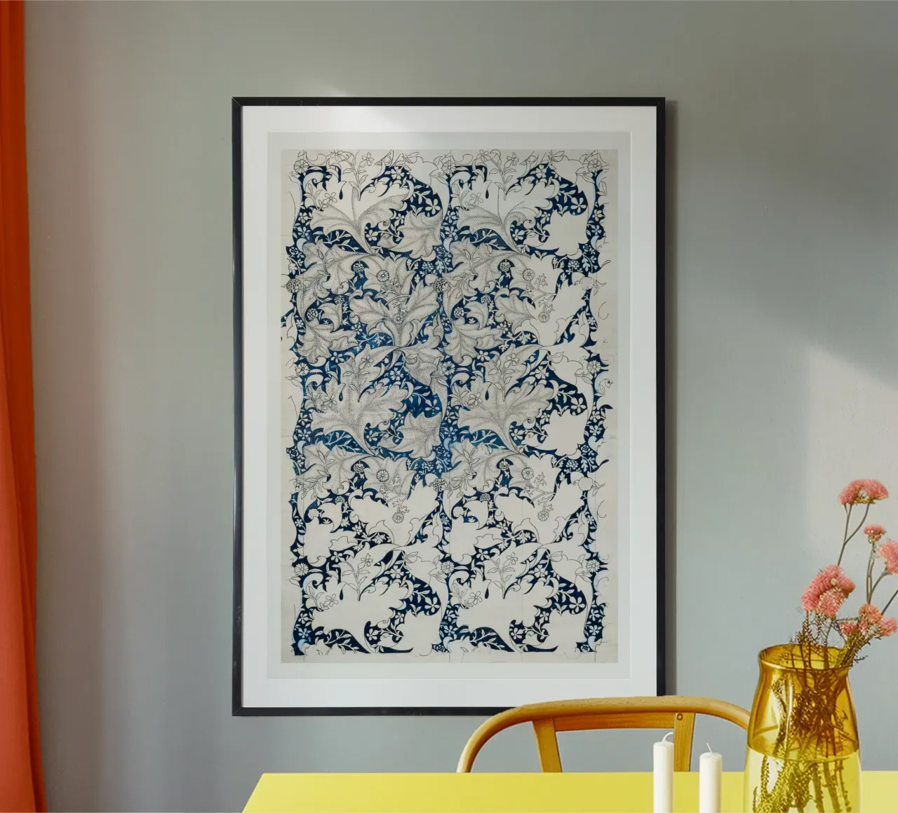 Pattern Blumen Deko poster con telaio in alluminio da Second Canvas