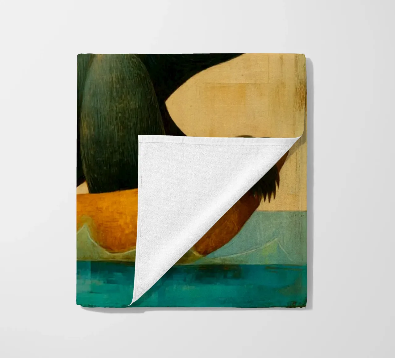 Whimsical Fox and Bear Journey in a Surreal Sunny World beach towel by Modern Muse