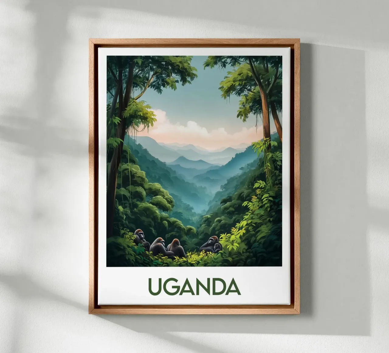 Affiche Uganda tela con Cornice a cassetta da Frame the World
