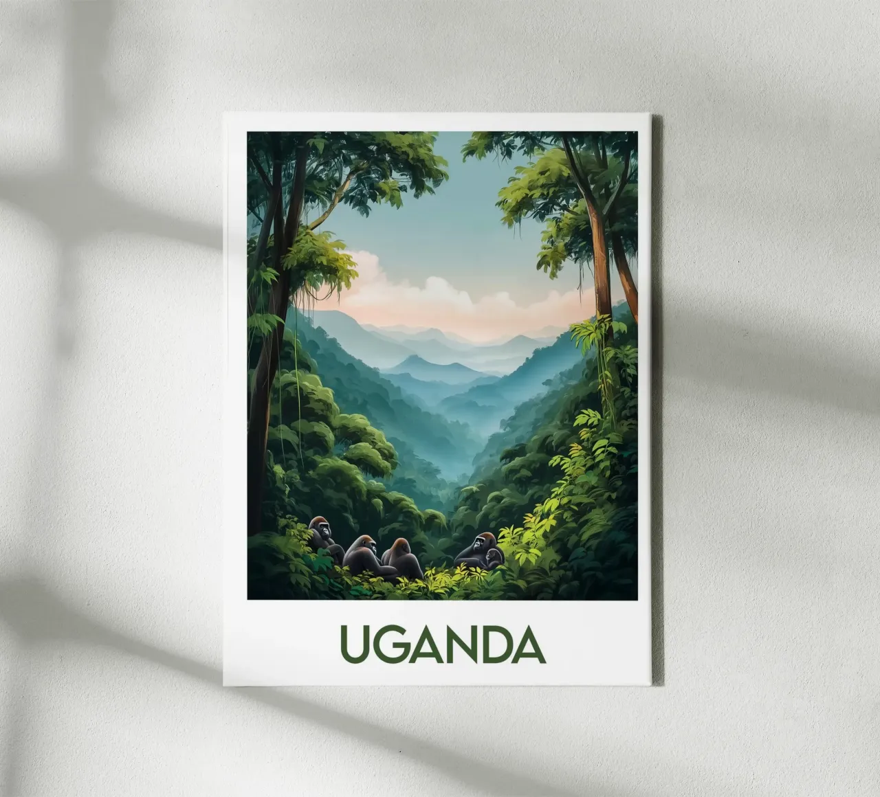 Affiche Uganda tela con Cornice a cassetta da Frame the World