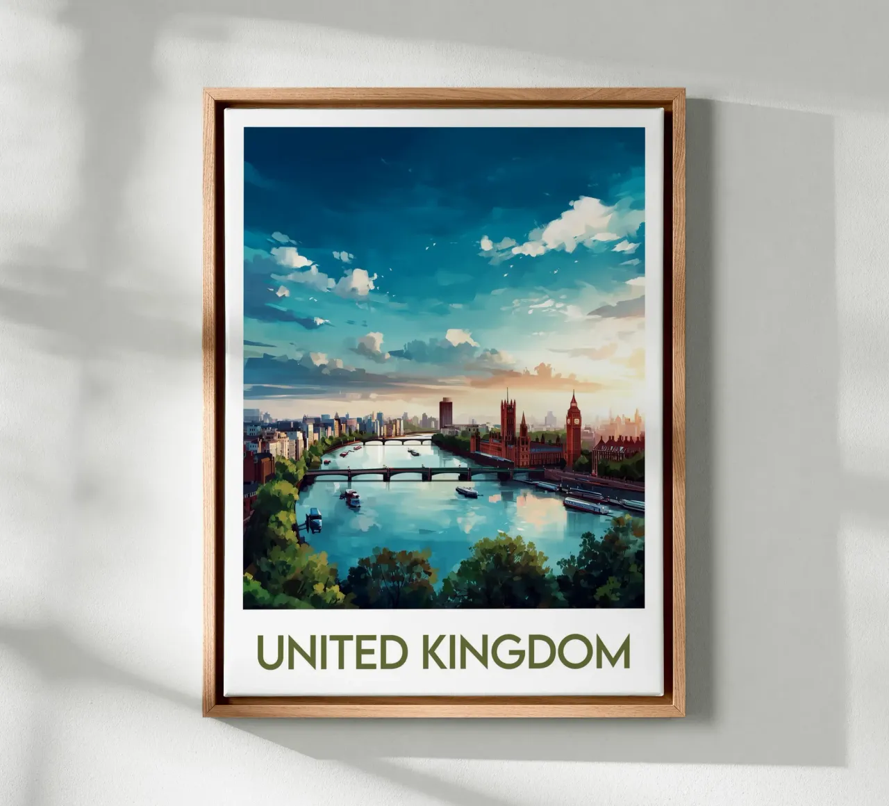 Affiche Regno Unito tela con Cornice a cassetta da Frame the World