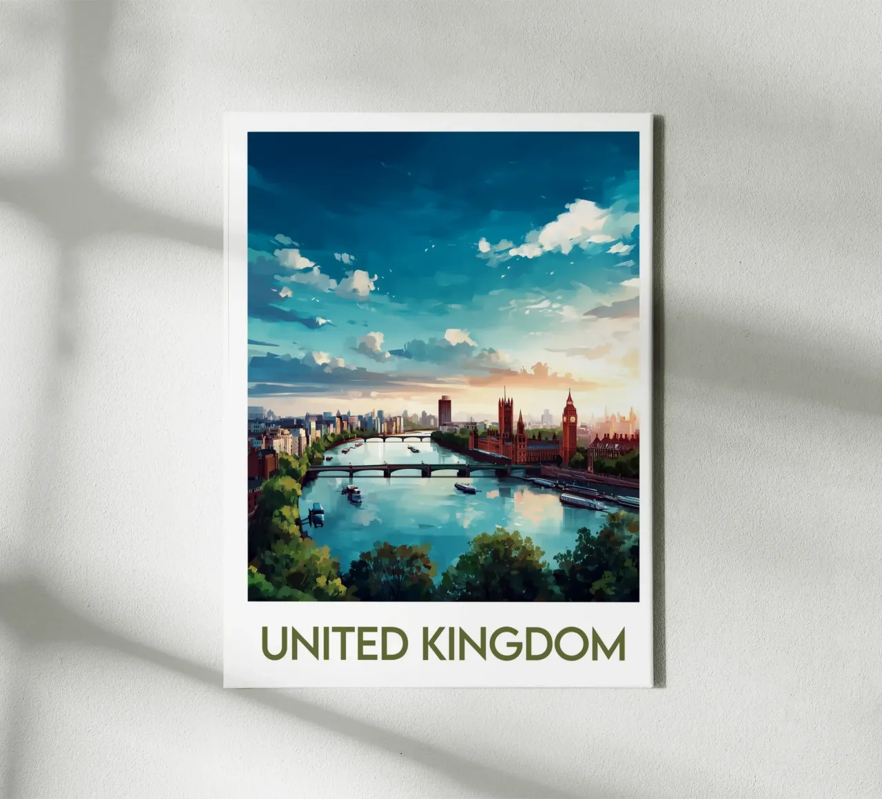 Affiche Regno Unito tela con Cornice a cassetta da Frame the World