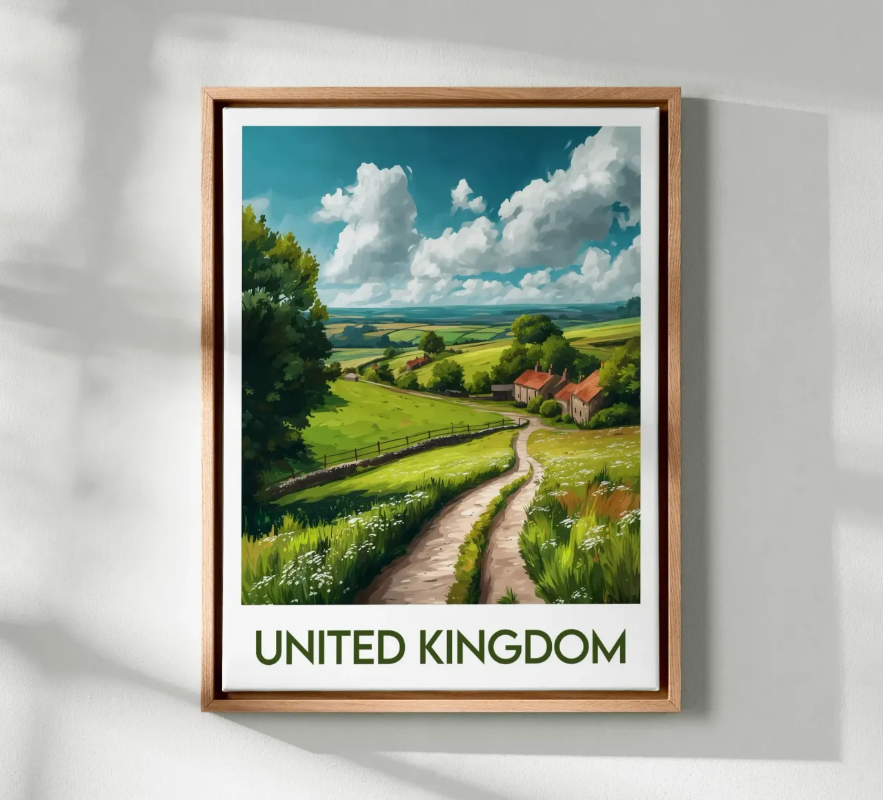 Affiche Verenigd Koninkrijk canvas met Baklijst van Frame the World