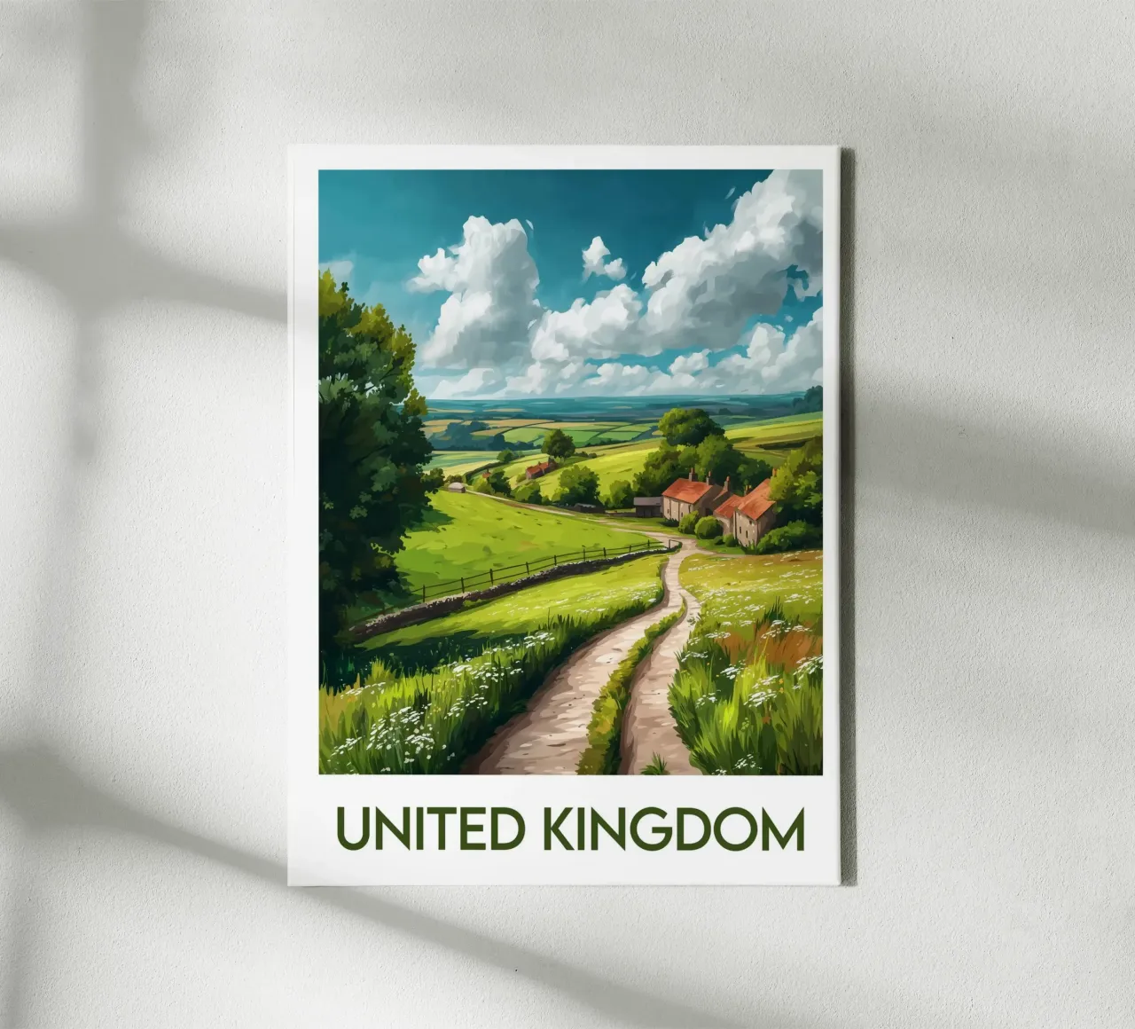 Affiche Verenigd Koninkrijk canvas met Baklijst van Frame the World