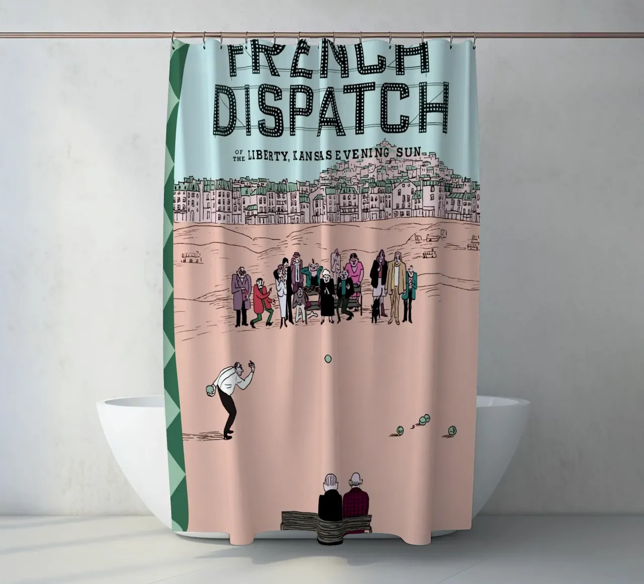 Copertine di French Dispatch dai titoli di coda tenda da doccia da MIa_Dispath