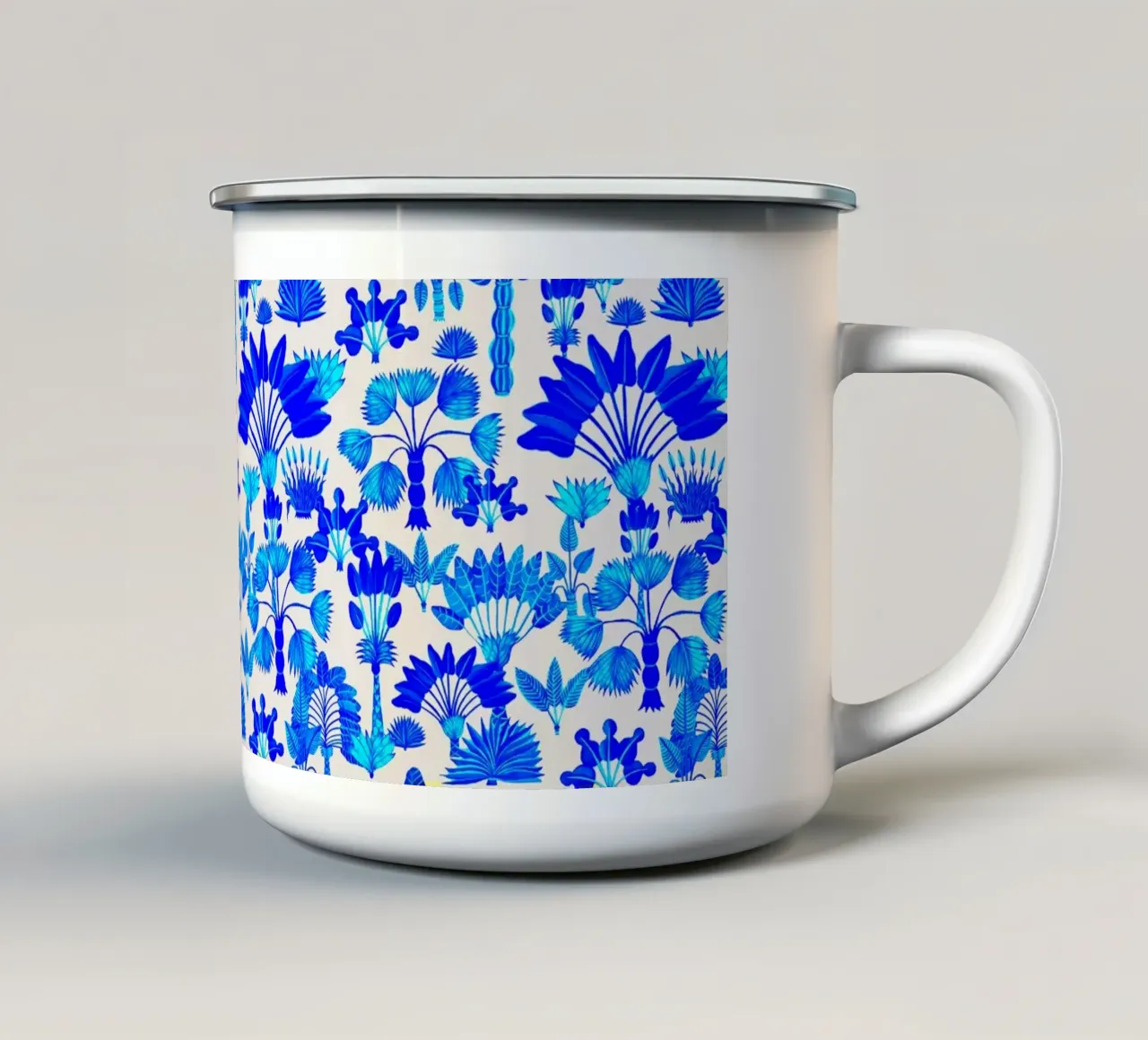 Giardino esotico blu tazza in smalto da SilverPegasus