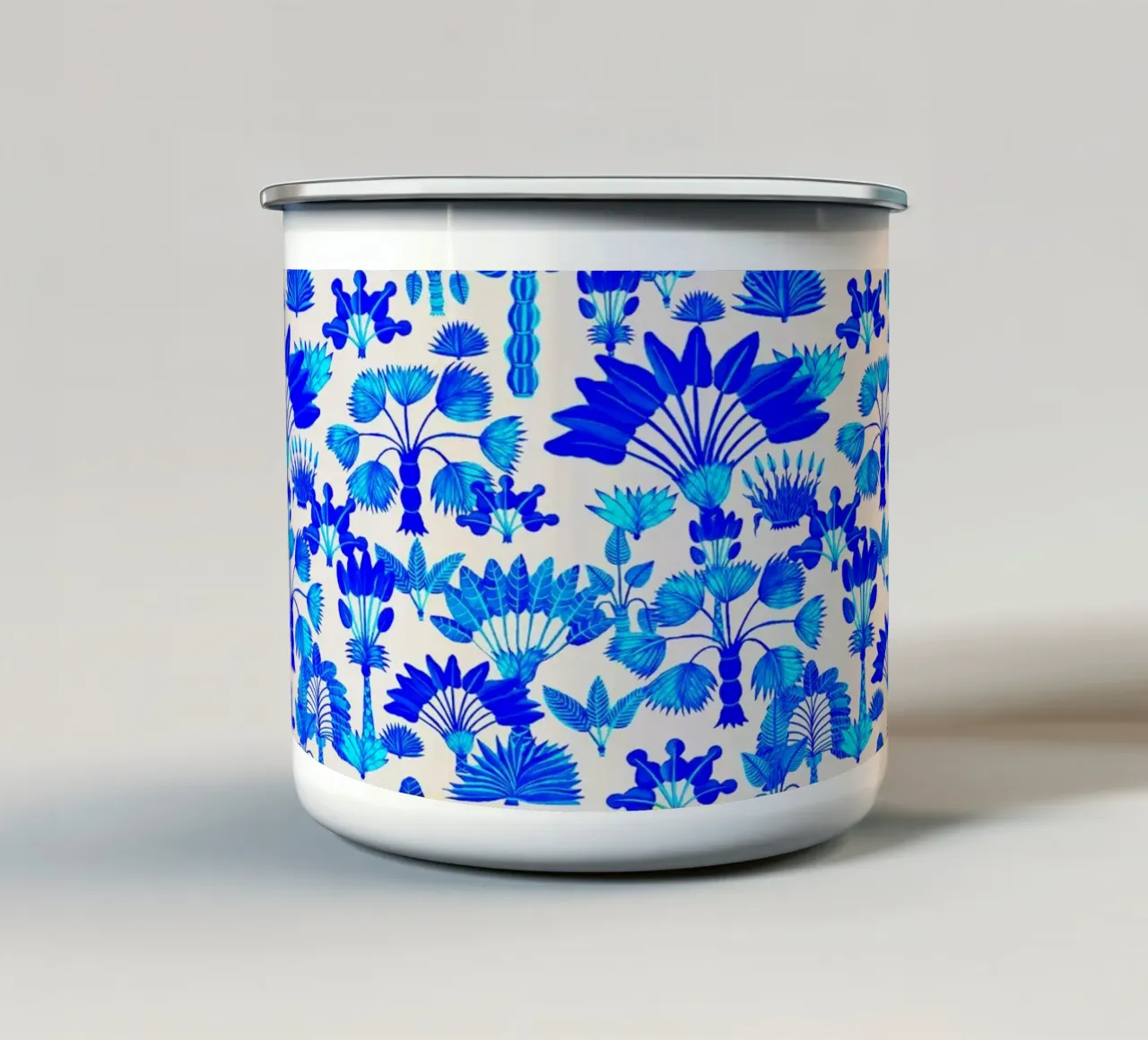 Giardino esotico blu tazza in smalto da SilverPegasus