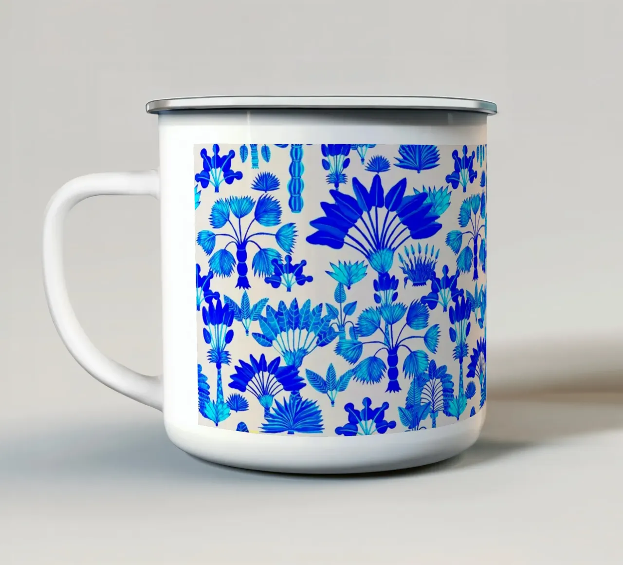 Giardino esotico blu tazza in smalto da SilverPegasus
