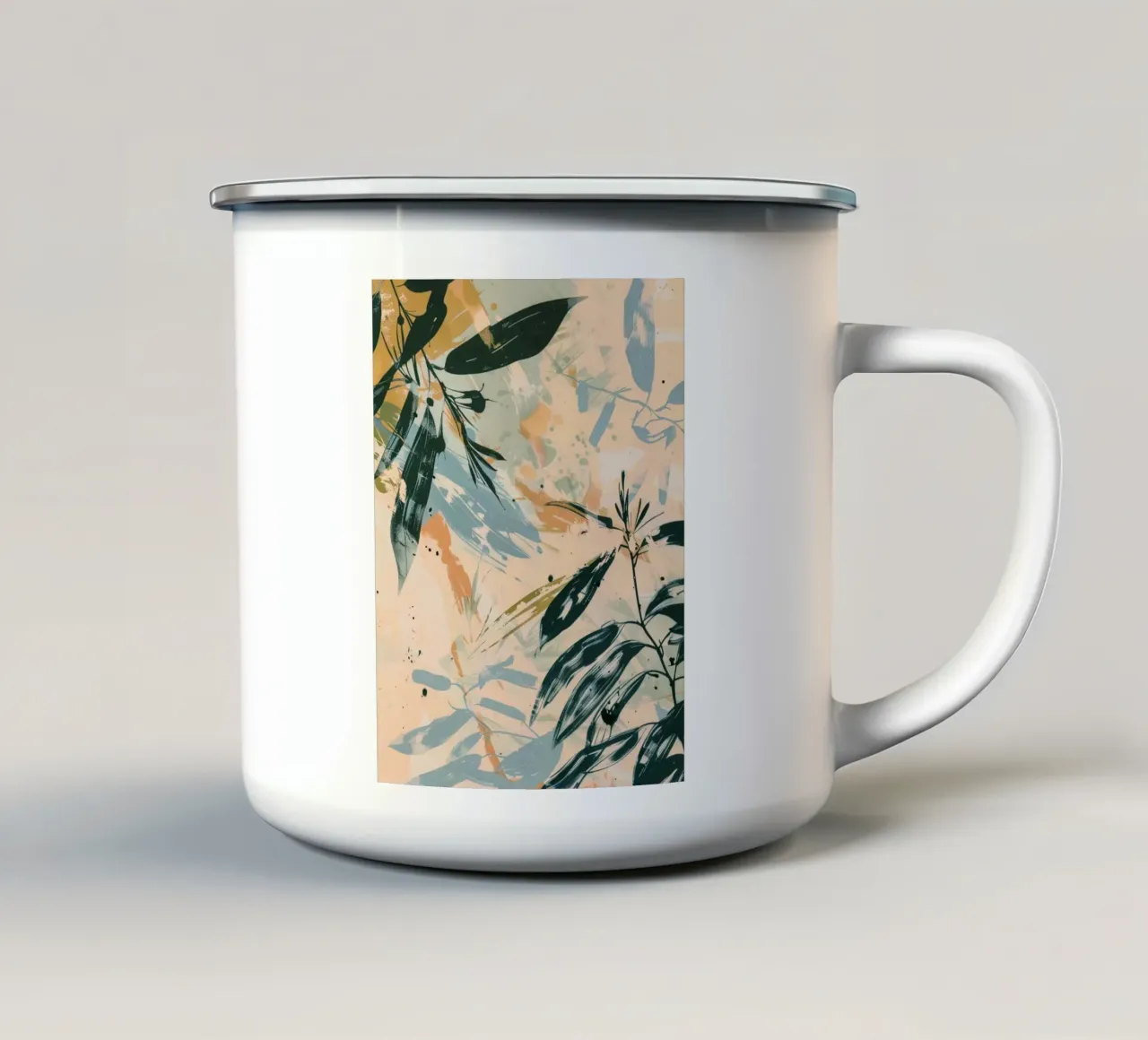 Leaves Tropical B tazza in smalto da Mateo