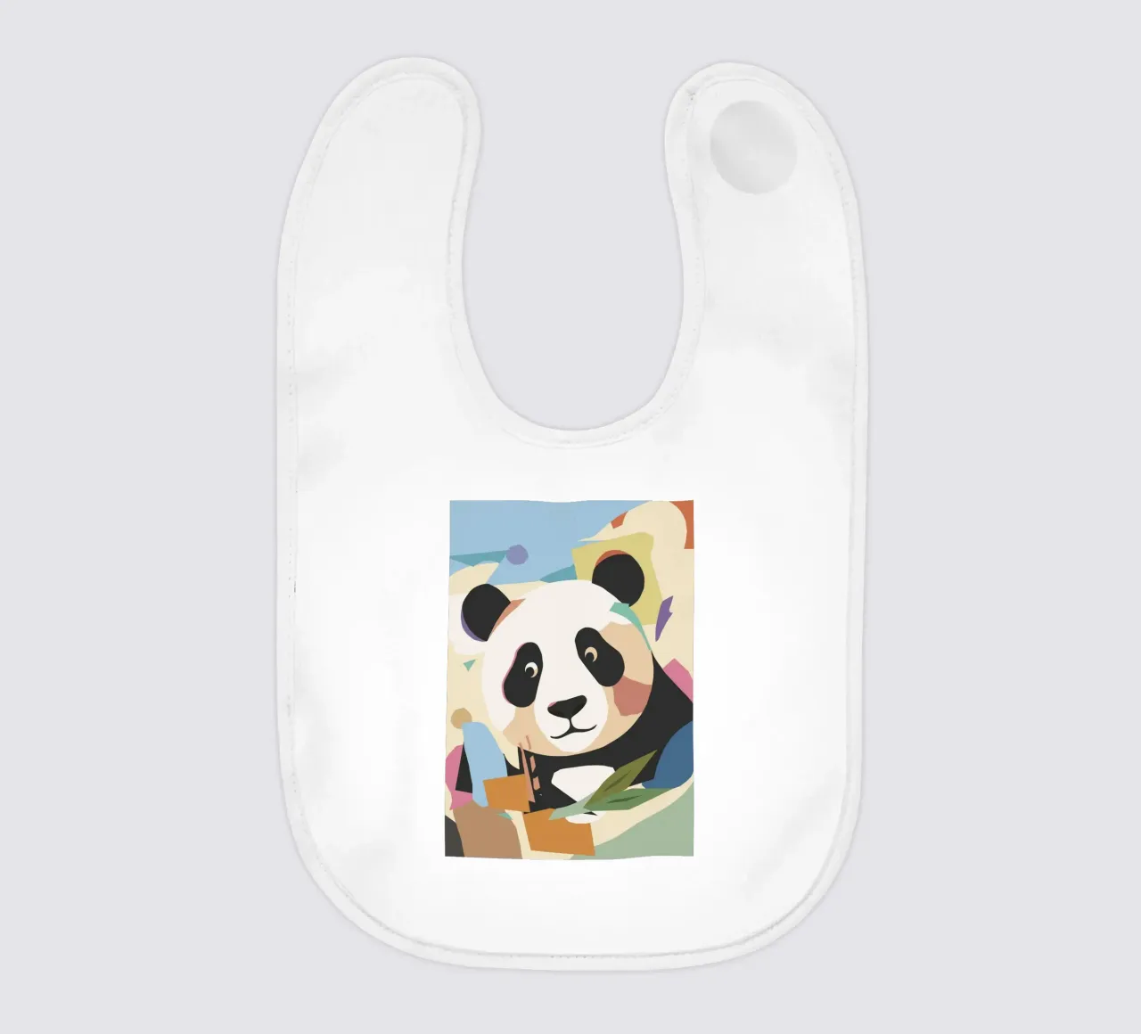 Un allegro panda in un moderno look collage bavaglino da namosh