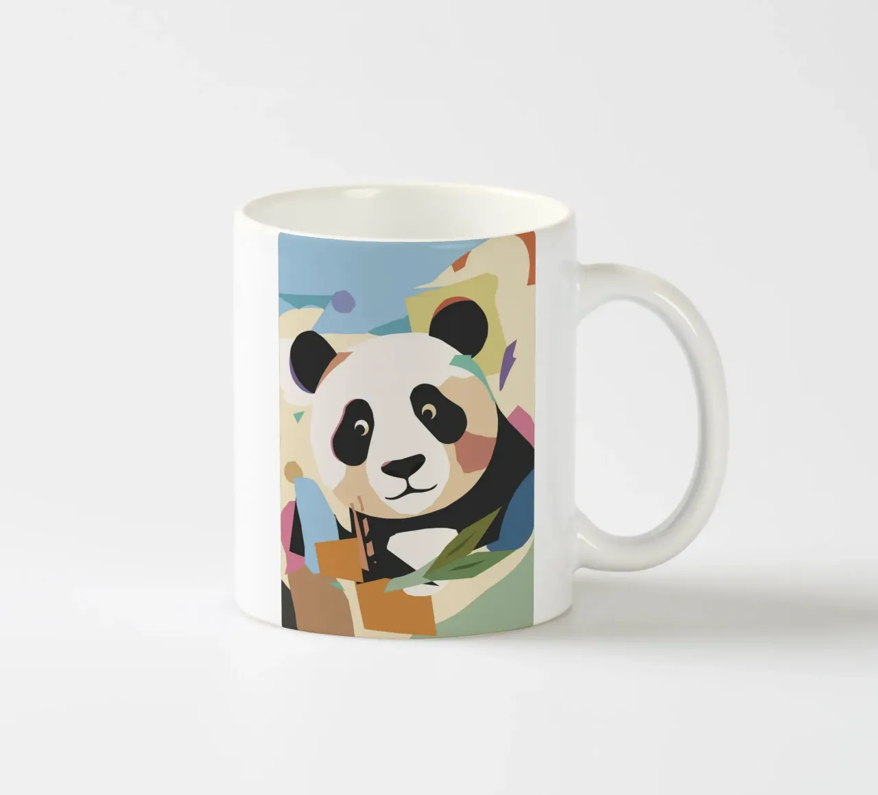 Un allegro panda in un moderno look collage tazza in ceramica da namosh