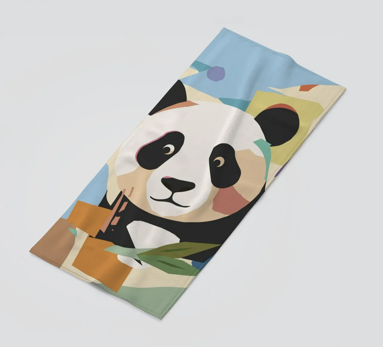 Un allegro panda in un moderno look collage telo mare da namosh