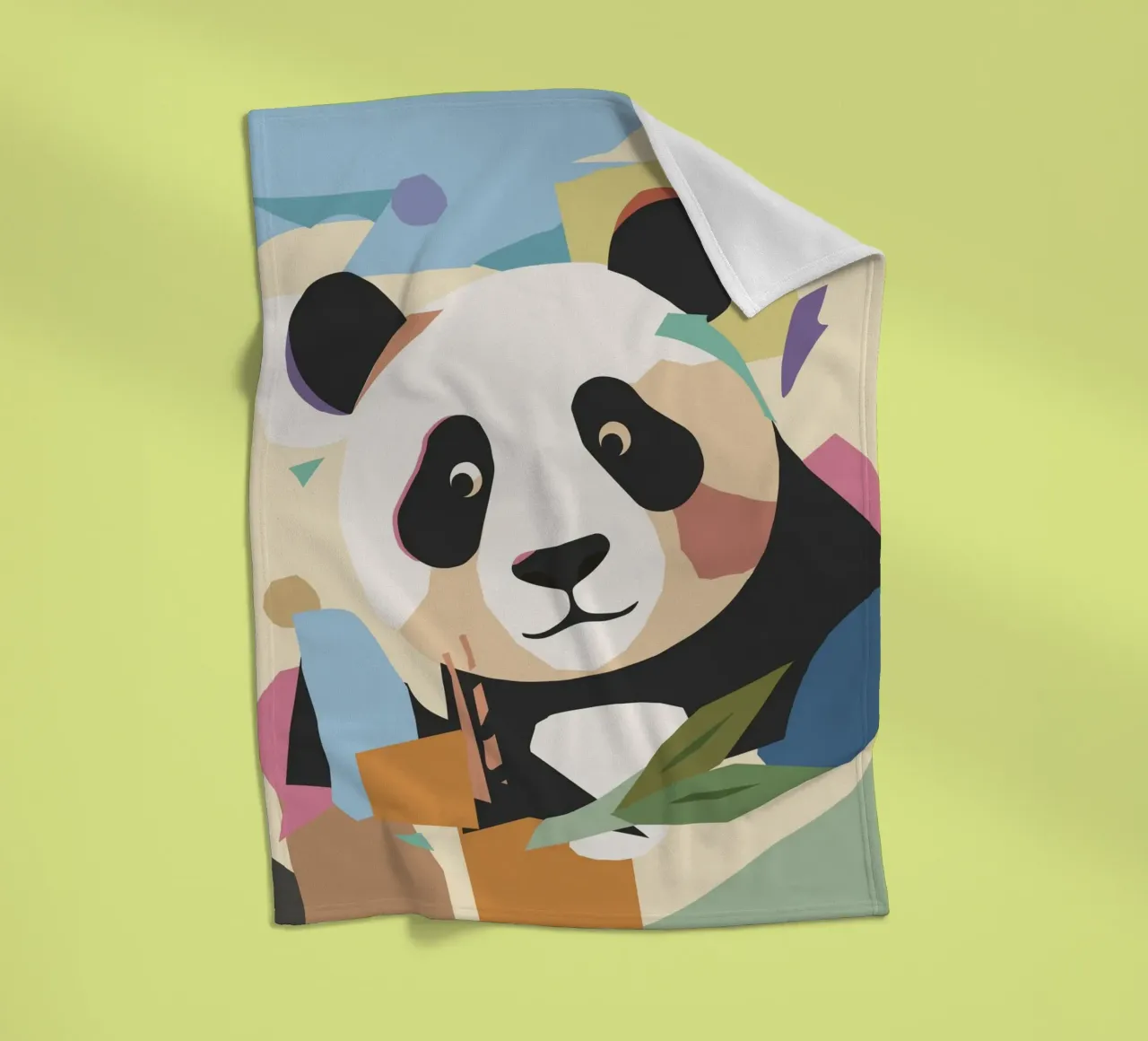 Un allegro panda in un moderno look collage coperta in pile da namosh