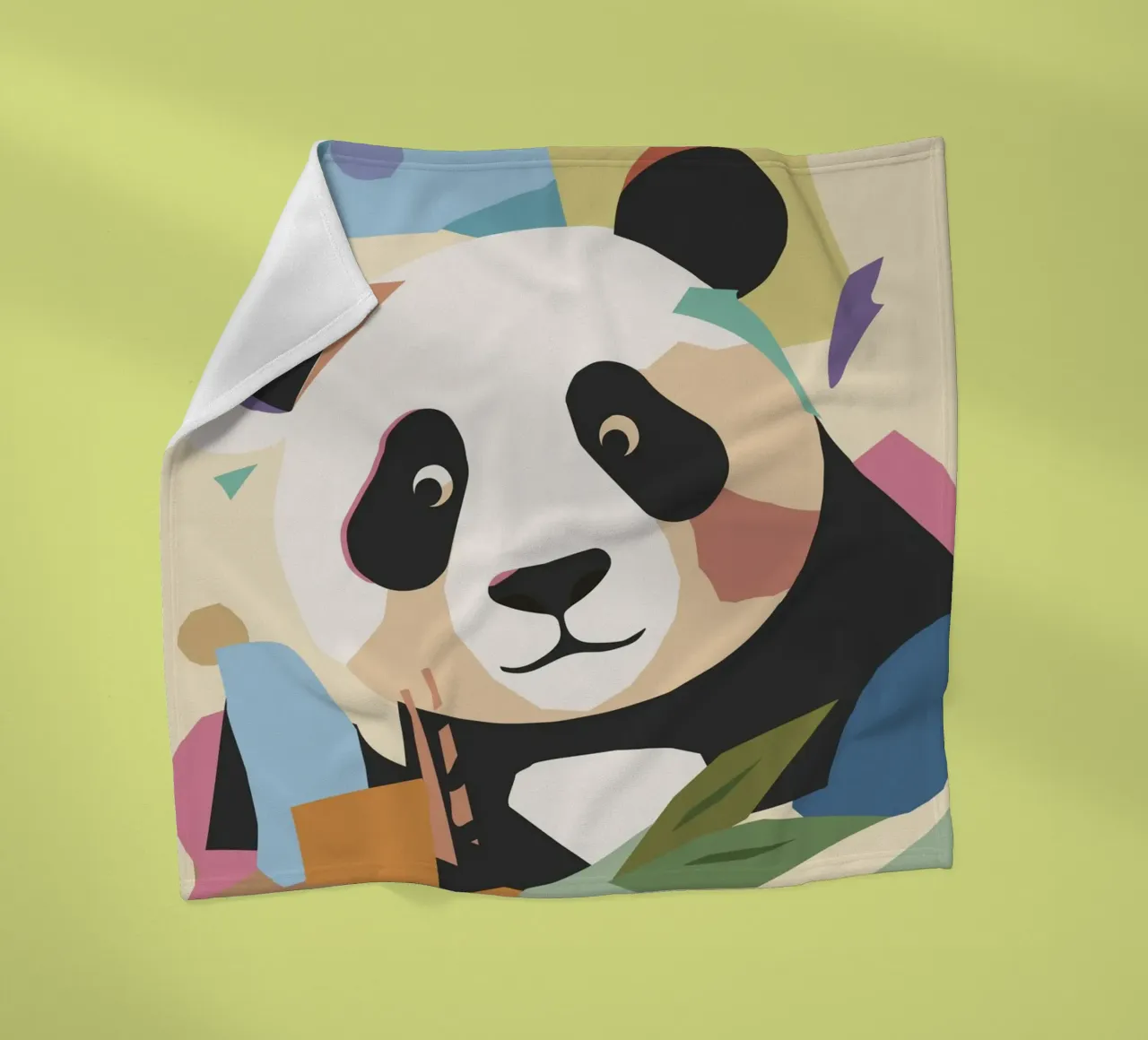 Un allegro panda in un moderno look collage coperta in pile da namosh