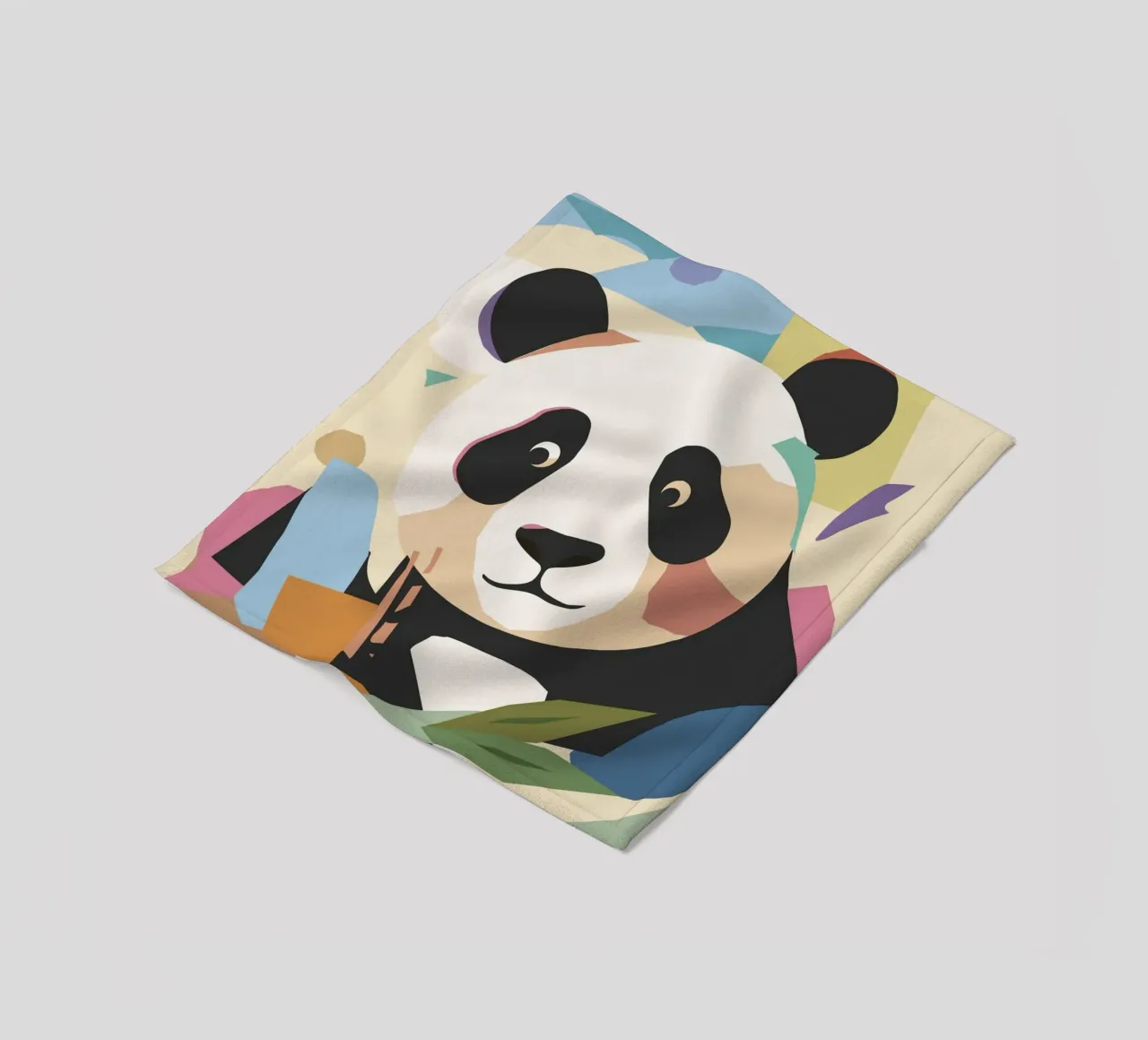Un allegro panda in un moderno look collage coperta in pile da namosh