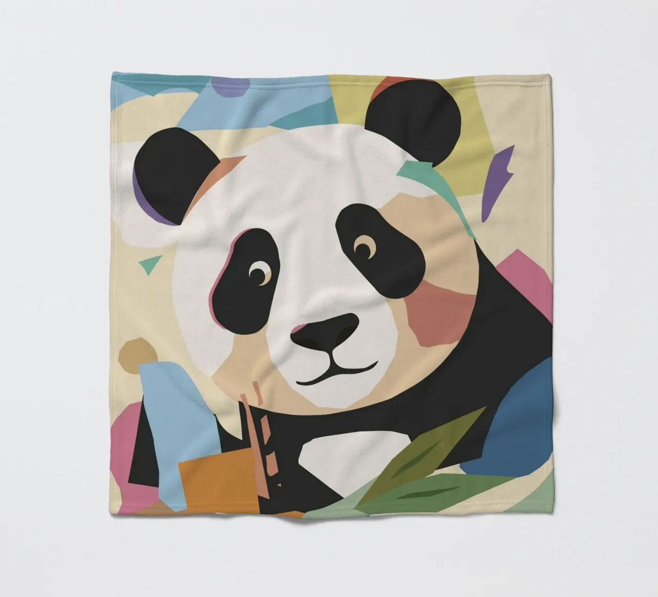 Un allegro panda in un moderno look collage coperta in pile da namosh