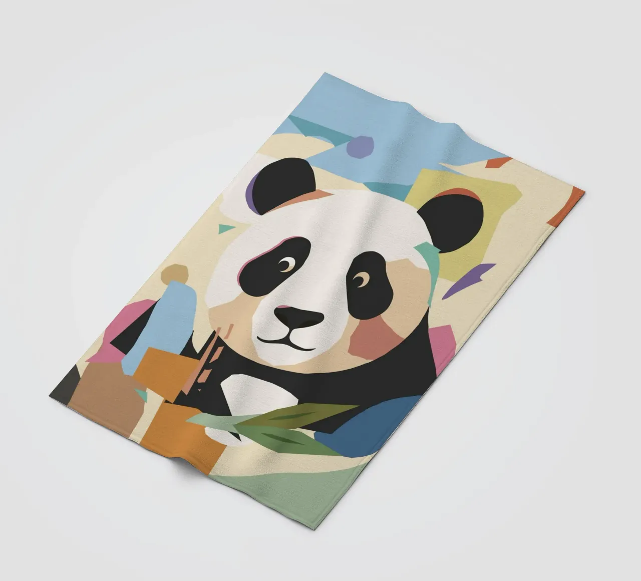 Un allegro panda in un moderno look collage coperta in pile da namosh