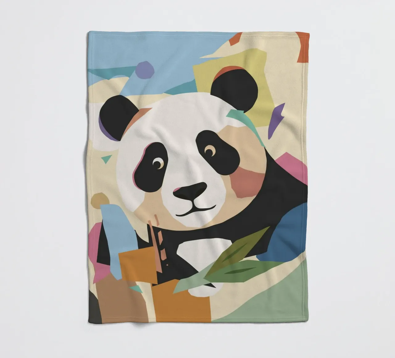 Un allegro panda in un moderno look collage coperta in pile da namosh