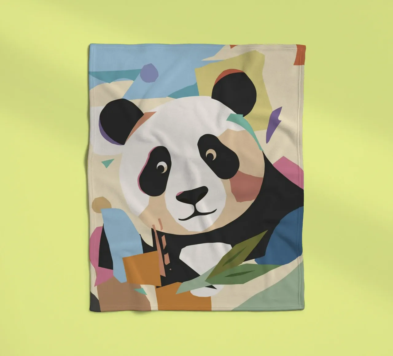 Un allegro panda in un moderno look collage coperta in pile da namosh